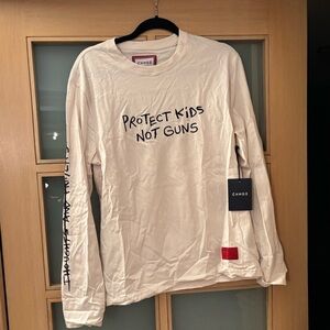 CHNGE White Long Sleeve TShirt - Protect Kids Not Guns